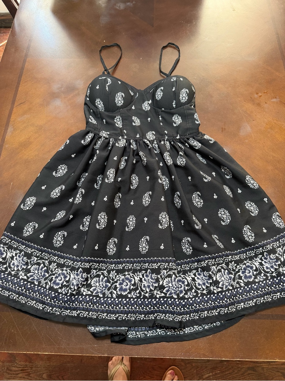 Band of Gypsies Black and White Paisley Mini Dress
